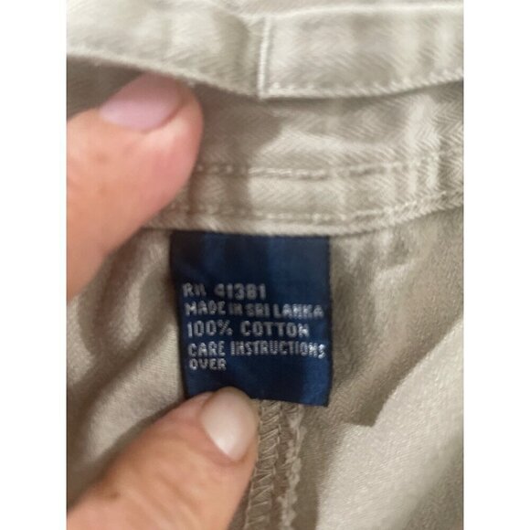 POLO RALPH LAUREN PANTS MEN'S WIDE LEG COTTON CARGO  36/30 COLOR KHAKI VINTAGE - Picture 5 of 8